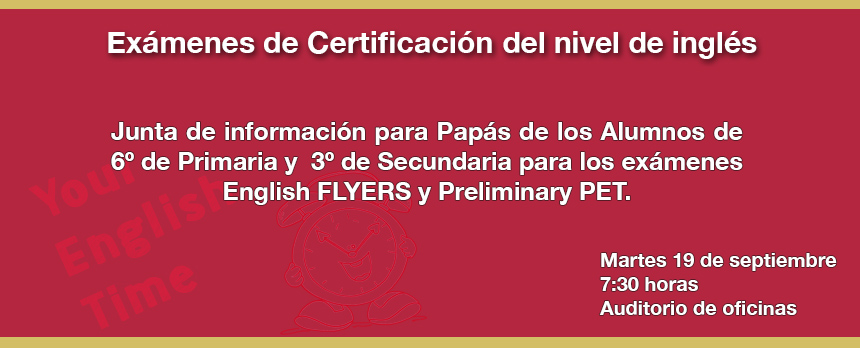 Junta de información para Certificación del nivel de inglés